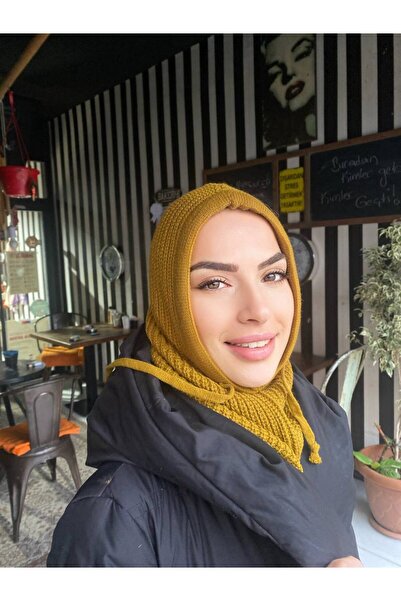 Nilbutik Μαύρο Balaclava με ραβδώσεις πλεκτό καπέλο Beanie