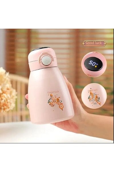 hediyeconcepti 500ml Large Capacity Stainless Steel Portable Sticker Thermos with LCD Indicator
