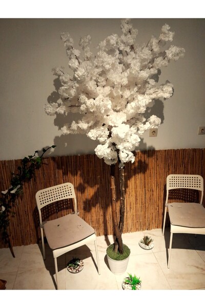 YEŞİLADA Yapay Beyaz Bahardalı Ağacı Bahar Dalı Çiçek 1.90 MT Boy Doğal Görünüm