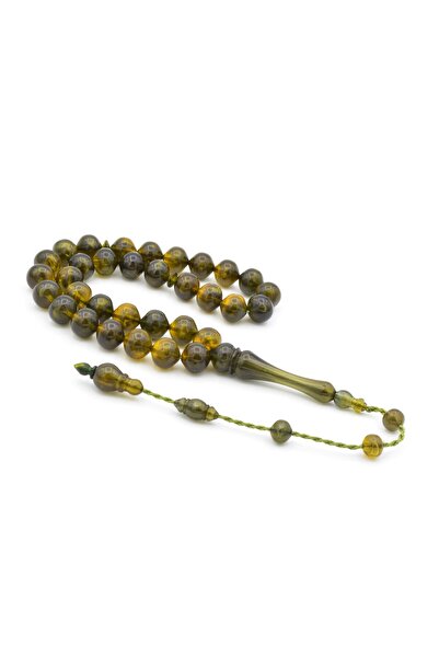 Murty99 Sistem de tăiere a măduvei Moire Olive Green Powder Press Amber Tasbih