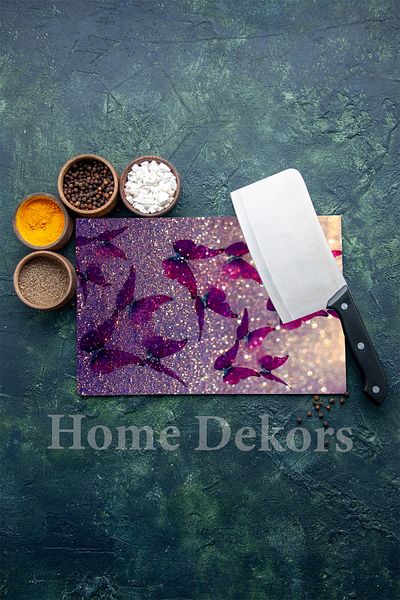 home dekors Red Butterflies Glass Cutting Board Chopping Board Gift