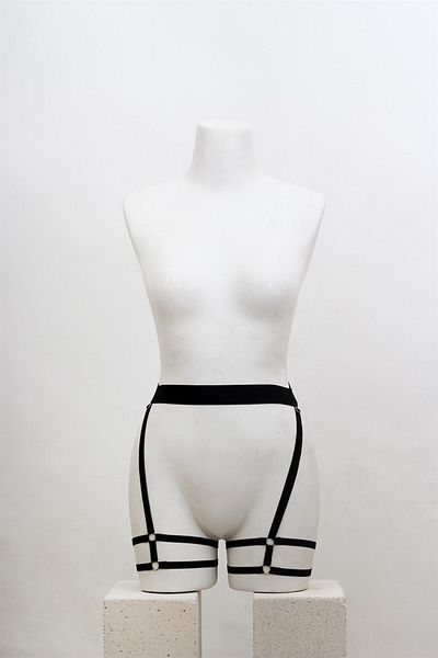 mendoza store Set de benzi pentru picioare cu ham de culoare neagră