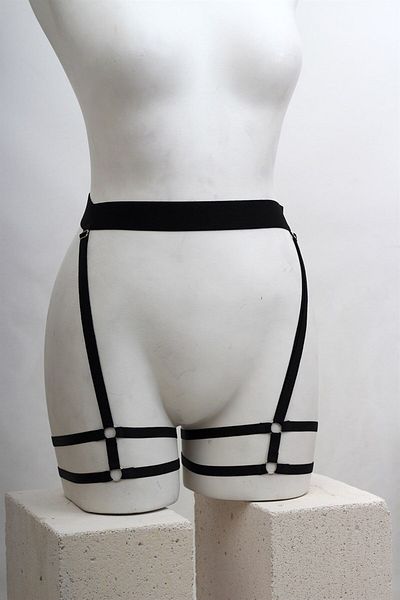 mendoza store Set de benzi pentru picioare cu ham de culoare neagră