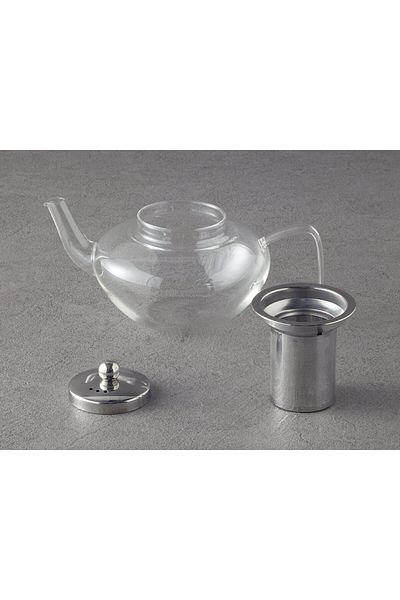 English Home 1 - 1.99 L Corrne Borosilcat Strainer Teapot Transparent Glass