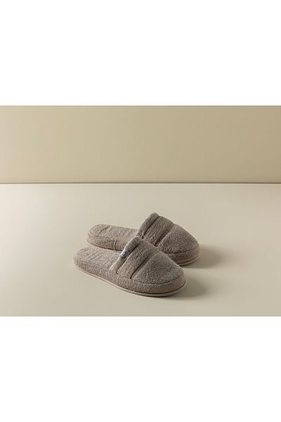 English Home Dark Beige Soft Cotton Bathroom Slippers