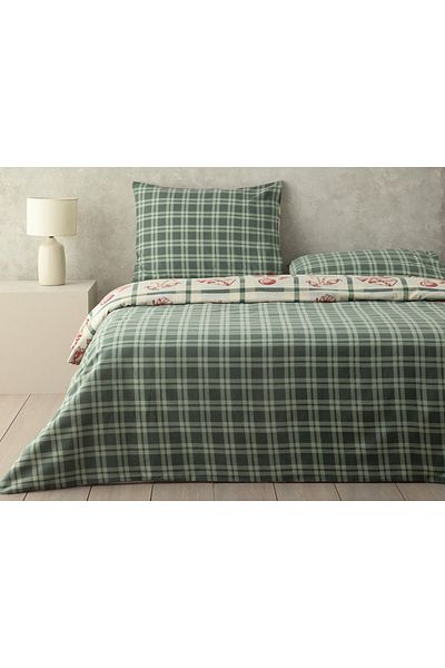 English Home Winter Joy Flannel Single Duvet Cover Set Green