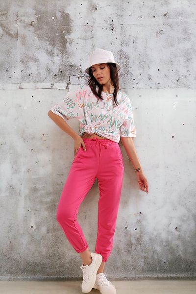 HAKKE Damen-Jogginghose mit Taschen in Fuchsia