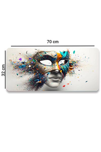 SonicTouch 32x70 см сива безшевна подложка за клавиатура за игри Carnival Mask