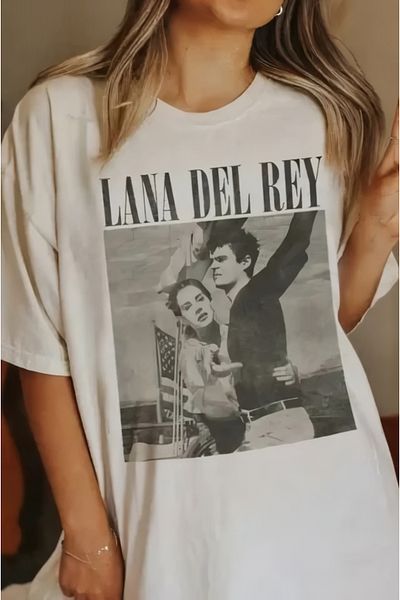 EFBUTİK White Unisex Lana Del Rey T-shirt