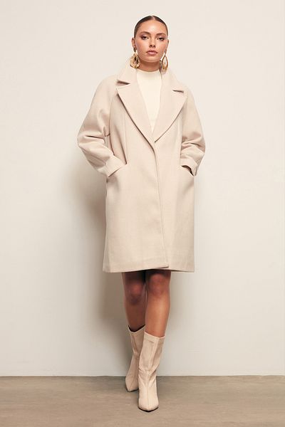 Sateen Pocketed Short Coat - ECRU