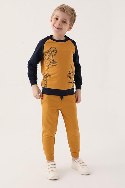 ROLY POLY Rp3189-2 Rolypoly Dinosaur Printed O φόρμα με λαιμόκοψη 2-8 ετών μουστάρδα