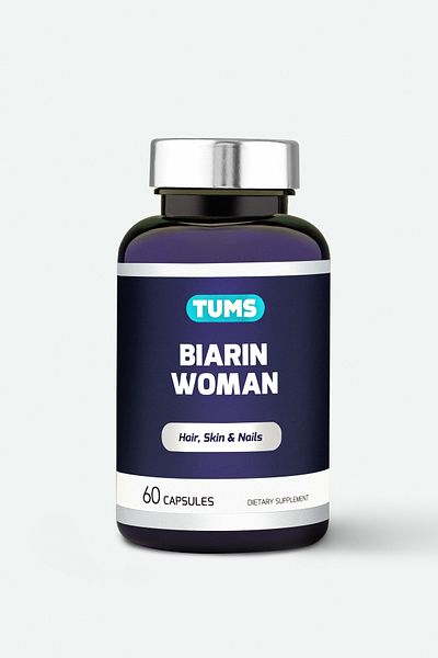 Tums Bear Woman Hair, Skin And Nail Vitamin Biotin, Vitamin B 60 Capsules