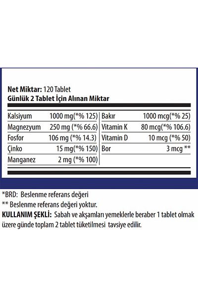 Tums Bon Formula Calcium Magnesium Zinc Vit 120 Tablet - 2 Months Usage