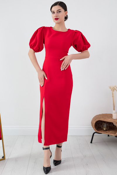 PULLIMM Rochie Atlas cu mâneci cu balon 4317