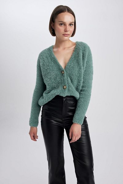 DeFacto Oversize Fit V-Neck Knitwear Cardigan