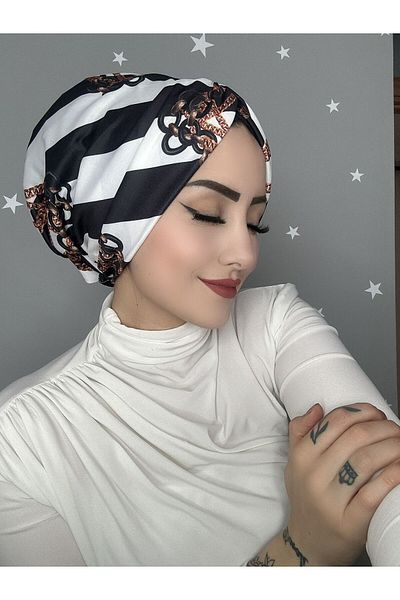 OykumBone B28 Patterned Drawstring Ready Made Bonnet