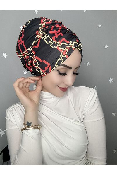 OykumBone B29 Patterned Drawstring Ready Made Bonnet