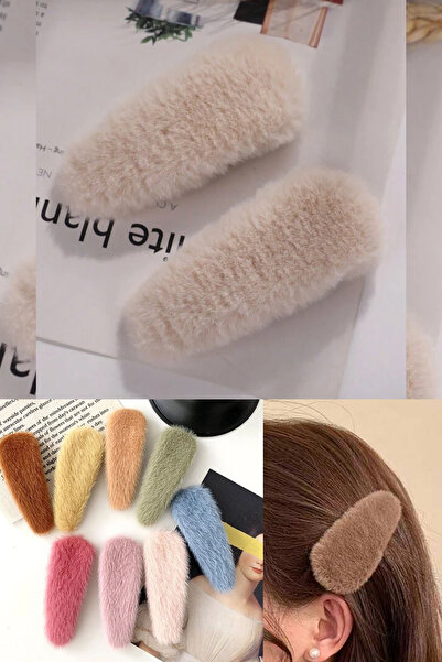 C&E Design Kadın 2'li Peluş Çıtçıt Toka