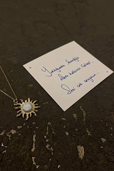 Sahira Jewelry Beyaz Opal Güneş 14k Altın Kaplama Kadın Kolye