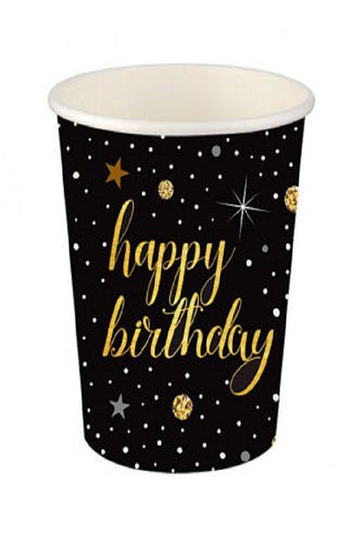 Kazanabil أكواب كرتونية مكونة من 8 قطع مضيئة تشبه HAPPY BIRHDAY