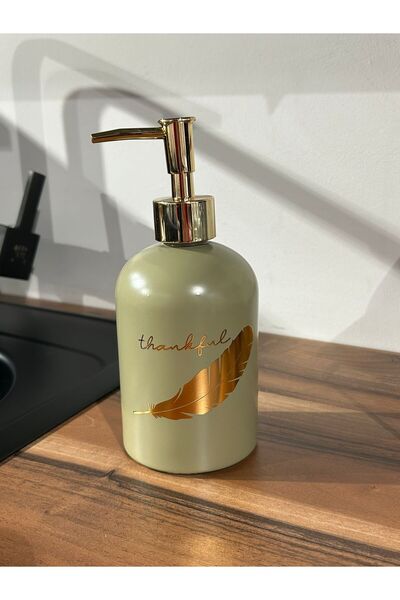 SİHİRLİ AYAKLAR CERAMIC LIQUID SOAP HOLDER GRAY GREEN BLACK WHITE GOLD PATTERNED PRINTED MATTE COLOR