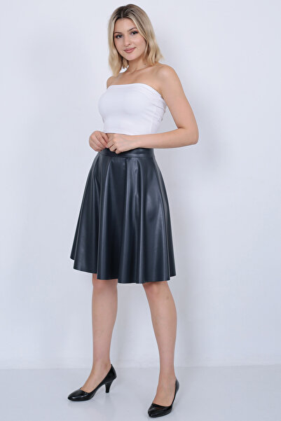 WAYS Жіноча темно-синя спідниця Klos зі штучної шкіри зі штучної шкіри