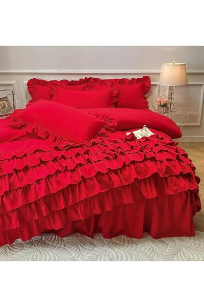 eyma home 100% cotton fabric double bedding set 4 pieces