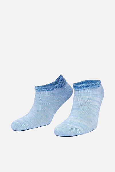 Aytuğ Kadın Lyocell Tekli Mavi Patik Çorap - A 44080 M