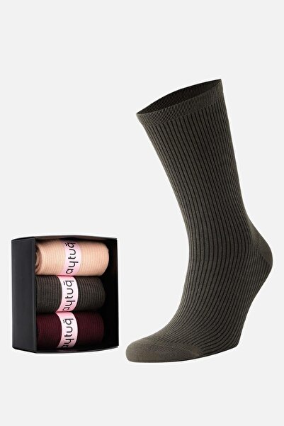 Aytuğ Women's Modal 3 Pairs Special Boxed Multicolored Socks 42036 2