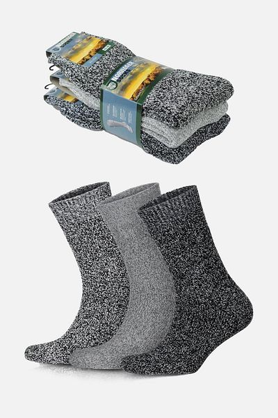 Aytuğ Men's Norweger Merino Wool Winter 3-Piece Colorful Sock Boot Socks