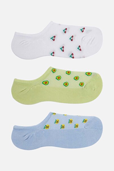 Aytuğ Women's Bamboo 3 Pairs Special Boxed Ck Ballerina Socks 34322