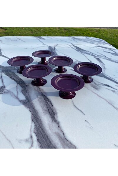 Mira züccaciye 6'lı Mor Kahve Yanı Lokumluk,makaronluk,şekerlik,sunum,kahve,i...