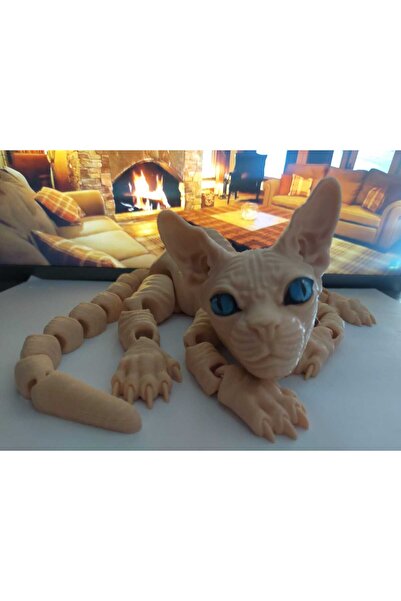 KUNDUZ AHŞAP TASARIM ATÖLYESİ 🐱🔗 Oynar Eklemli Sfenks Kedisi Figürü – Eğlen...