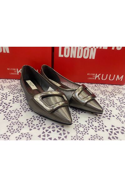 KUUM LONDON K706001 PANTOFI DE BALERINA ZILNIC PLATINĂ