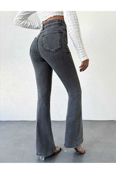LİMABEL Nana Smoked Flare Leg Jeans Ψηλόμεσο Ισπανικό Τζιν