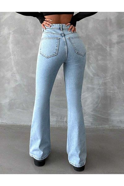 LİMABEL Orca Ice Snow Flare Leg Jeans Blugi spanioli cu talie înaltă