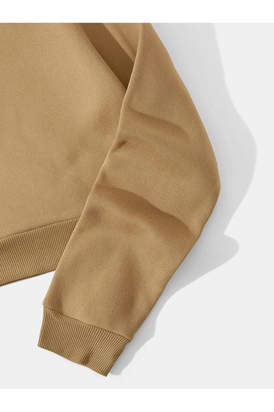 Ginevra Γυναικεία φούτερ Los Angeles Hooded Crop Oversize με Fleece Εσωτερικά
