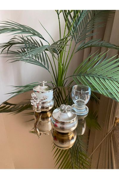 Housess Luxury Damat Coffee Cup, Turkish Delight Holder and Glass Request Set