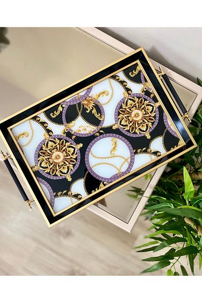 Sillage Home Luxury Tea Tray Large Size, Tea Coffee Presentation Tray, Dowry Tray