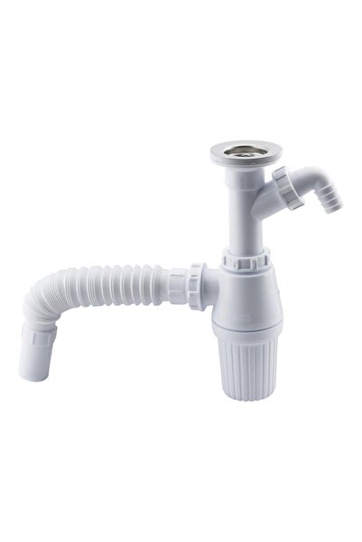 NZB Pis Su Giderli Sökülebilir Tas'lı Çift Gider Sifon Körüklü Temizlenebilir Mutfak Banyo Lavabo Körükl