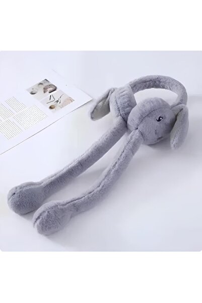 nacar çarşı Căști de pluș unisex cu urechi de iepure mobile și urechi care se...