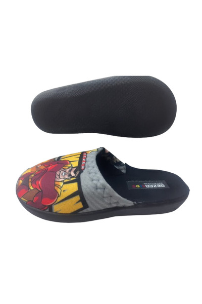 GEZER Papuci de interior pentru băiat gri-negru galben Hero Figured