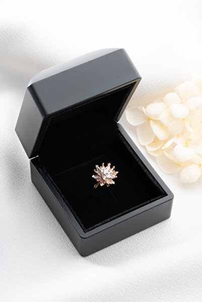 Silvano Jewelry 925 Ayar Gümüş Ayarlanabilir Lotus Çiçeği Yüzük