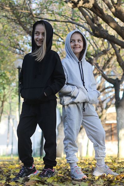 İnciTekstil Pearl Textile 2-Piece kangaroo Pocket Hooded Unisex Girl Boy Tracksuit Set