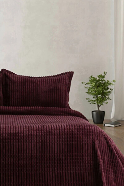 Merinos Modern Line 2 Piece Blanket Set Single - Cherry