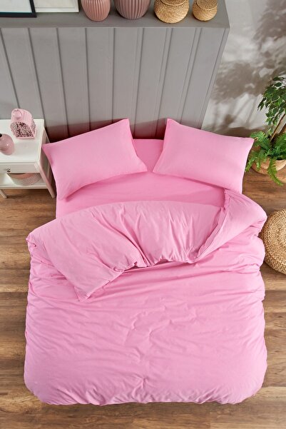 Lydia Home SET PAL DUBLU ROZ, cearșaf de îmbrăcăminte și 2 fețe de pernă