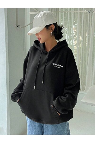 MOONBULL Unisex oversize mikina s potiskem Star s kapucí