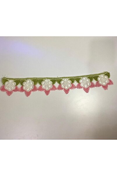 Çiğdem Tuhafiye İğne Oyalı Dantel Havlu Kenarı Pembe