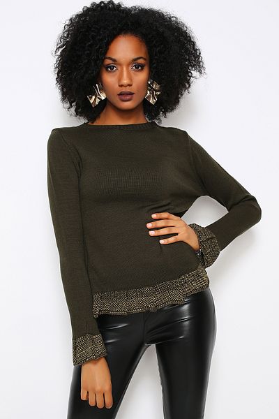 AVORWE Boat Neck Sleeve and Skirt Lace Knit Detailed Knitwear Sweater