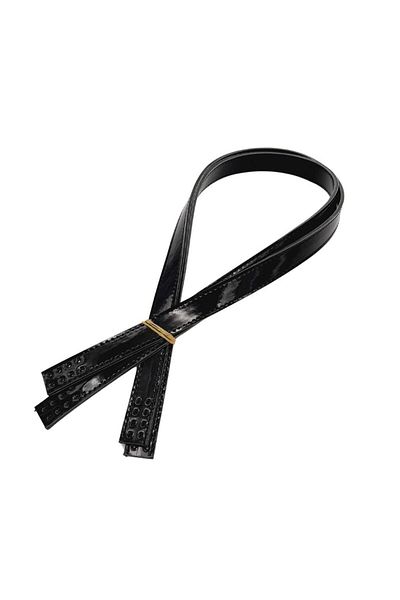 angel çanta aksesuar Αξεσουάρ Angel Bag Λουστρίνι 80x2 cm Ραμμένη διπλή λαβή τσάντας Μαύρο Χρώμα